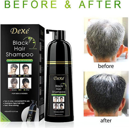 Dexe Black Hair Dye Shampoo, Gray Hair Coverage, 14.1 Fl Oz - Tradeversee